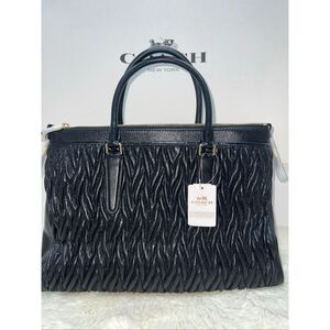 🔥🎁NWT! Coach Morgan Peeble Leather Satchel Handbag Black F37083 Msrp:$675.00